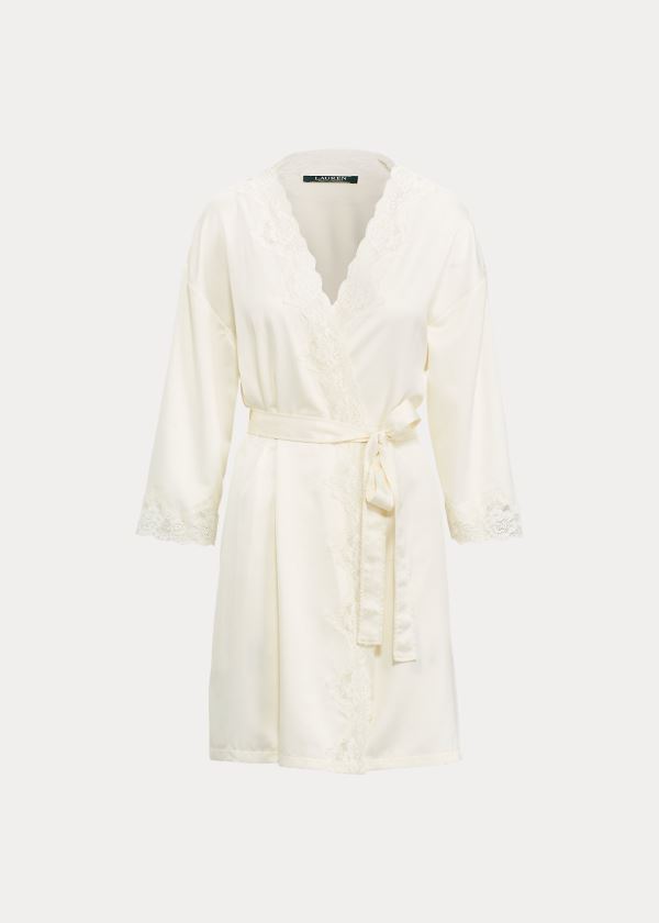 Women's Ralph Lauren Lace-Trimmed Robe | 716358PSN